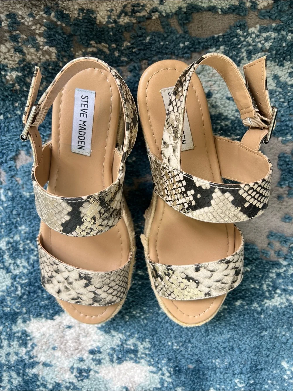 Steve Madden snake skin Slip-On sandal or espadrille